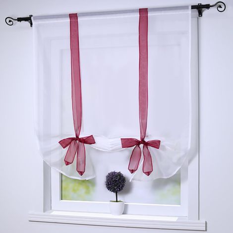Stores romains avec cordon de levage Stores LxH60x140cm Rouge, 2 pièces Rideaux - Rainbow