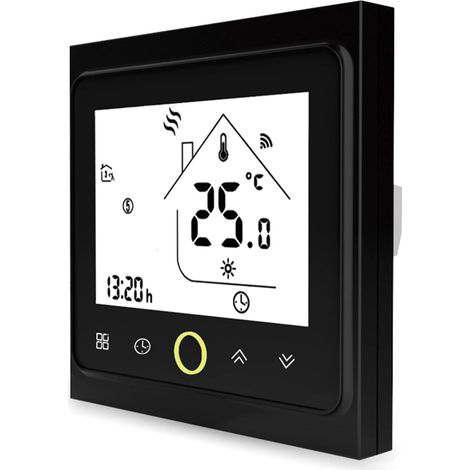 Thermostat intelligent noir, contrôleur de température Wi Fi, application Smart Life, télécommande de chauffage électrique, compatible avec Alexa et Google Home, 16 A
