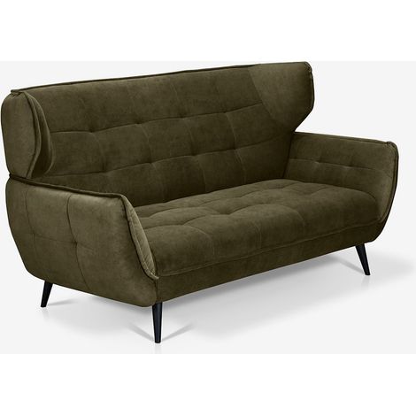 Design-Zweisitzer aus Samtstoff im Chesterfield-Stil Vaaru - Dunkel Grün (1/5)