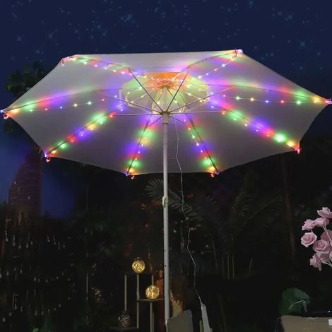 LED-Sonnenschirmlichter, bunte Lichterketten für Zelte und Dekorationen für Partys und Veranstaltungen im Freien