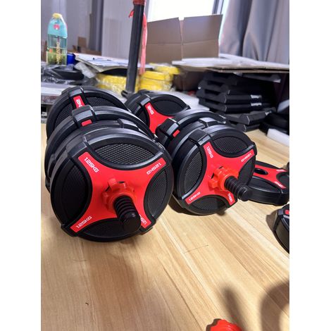 SPORTNOW Set Manubri Regolabili 5 in 1 Casa 30 kg Nero Rosso (1/5)