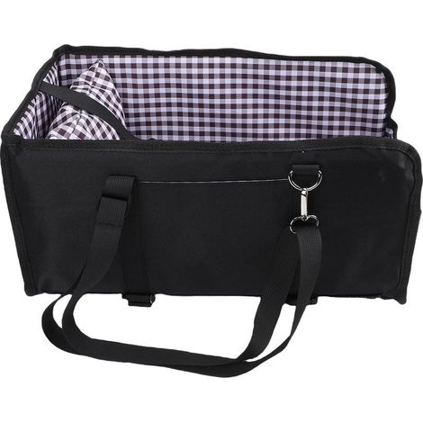 Siège auto pour chien avec console centrale portable antidérapante, rehausseur de sécurité pour les voyages, noir (1/5)