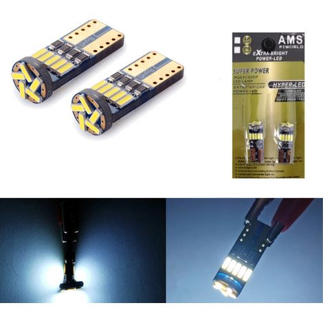 Set mit 2 T10-LED-Lampen (15 SMD-LEDs), W5W, 12V, Weißlicht, in Blisterverpackung