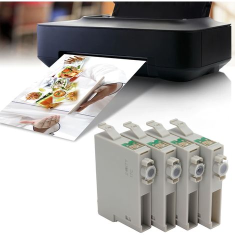 Cartouches d'encre jetables 4 couleurs T0731N/T0732N/T0733N/T0734N avec encre pré-remplie. (1/5)