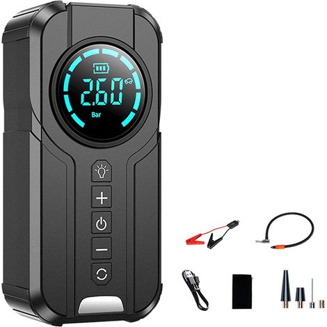 Starthilfegerät mit Luftkompressor, tragbarer 1000-A-Batteriebooster mit 150 PSI Reifendruckregler und 6000 mAh Akku