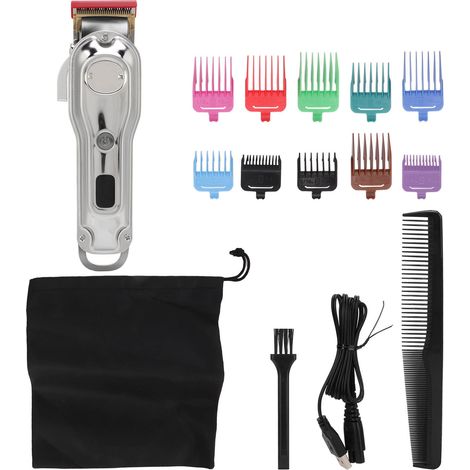 Tondeuse à Cheveux Professionnelle avec 10 Peignes de Guidage, Affichage LED LCD et Port USB pour Taille et Soins (1/5)