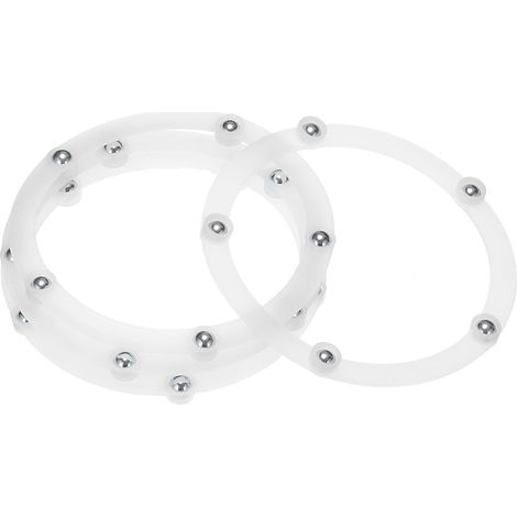 Support Pivotant Rotatif de 3,5 Pouces avec Base Tournante Annulaire Lazy Susan avec Roulements à Billes en Acier, Lot de 4, Couleur Blanche 0,06 x 2,83 Pouces (1/5)