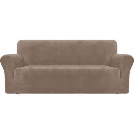 Bezug für 3-Sitzer-Sofa, elastischer Samt, TESS, beige