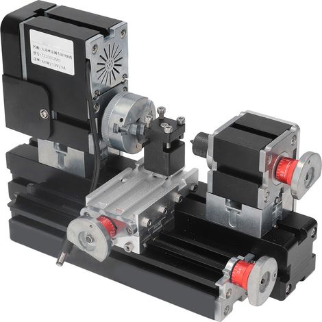 Kompakte 12V 60W 12000 U/min Metalldrehmaschine, Hochleistungsdrehmaschine mit Bohrfutter, Elektromotor für Heimwerkerprojekte, 100-240V EU-Stecker (1/5)