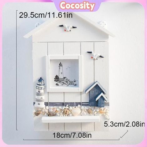 Boîte à clés murale - COCOSITY - modèle phare - Bois - Blanc - 29,5 x 18 cm (1/5)