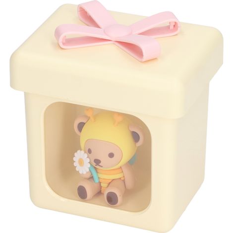 Niedliches Teddybär-Nachtlicht, wiederaufladbare LED-Bettlampe mit USB-Anschluss für Kinder, sanftes Nachtlicht für Babys, ideales Geschenk für Schüler, integrierte Ladefunktion, gelb (1/5)