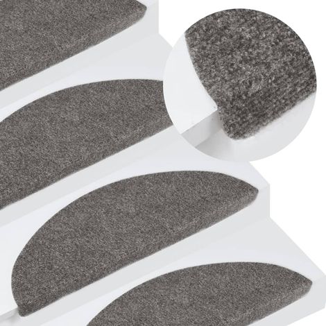 Tapis d'escalier autocollants 15 pcs，Marchettes d'escalier，Protections d'escalier 56x17x3 cm Gris CFW12657 (1/5)