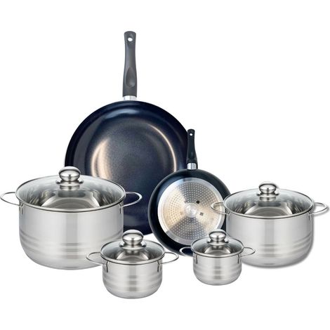 Ensemble de 2 Poêles de cuisson 20 et 32 cm et 4 faitouts 12, 14, 20 et 24 cm Elo Prima Brillant (1/5)