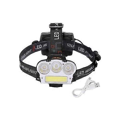 Lampe frontale LED COB-T6 pour extérieur, éclairage mains libres, bandeau réglable, accessoires (1/5)