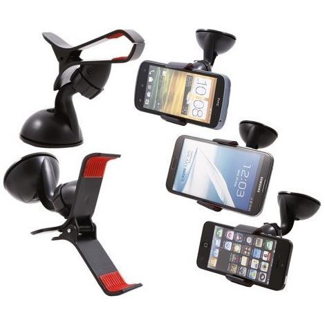 Soporte universal coche smartphone GPS con ventosa modelo nuevo  Color: Negro