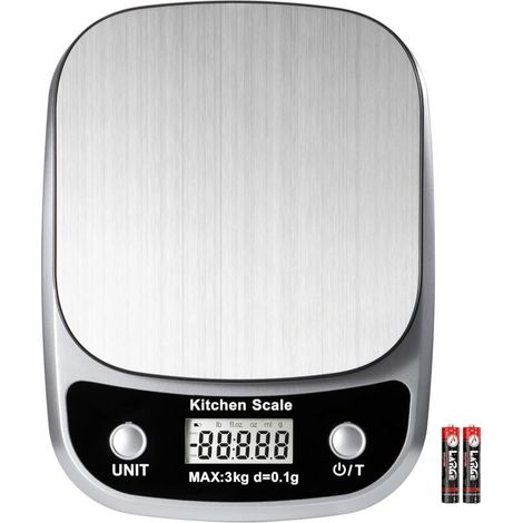 Balance de cuisine numérique (grammes et onces), petite balance numérique professionnelle 3 kg/0,1 g pour la perte de poids.