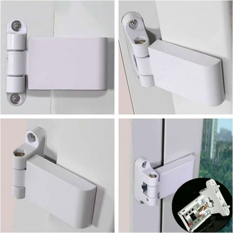 Cerniera per porta con motivo a bandiera, robusta cerniera per porta in PVC, cerniera per porte e finestre realizzata in acciaio e plastica, bianca (1/5)