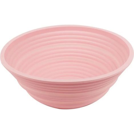 Nouveau panier de fermentation pliable pour pain, grande capacité, en silicone, pour four de fermentation (rond rose) (1/5)