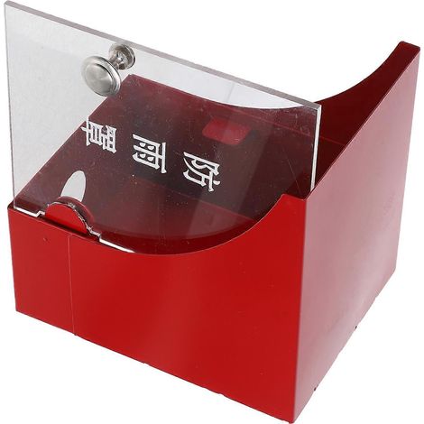 Protection complète pour bouton d'alarme incendie manuel en acier inoxydable rouge pour centres commerciaux (1 pièce). (1/5)
