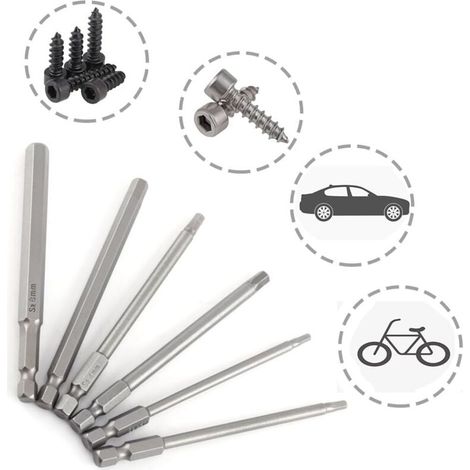 Set di 6 punte magnetiche da 100 mm e 1/4" - Cacciavite esagonale professionale (1/4)