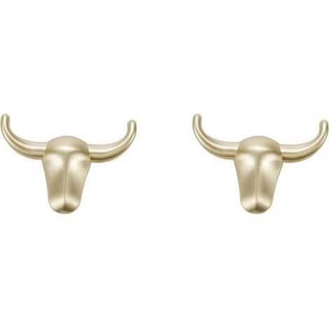 Pair Paquet de 2 patères en métal Taurus en alliage de zinc (1/5)