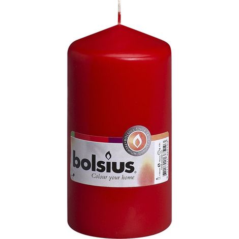 Bolsius Stumpenkerze rot, Höhe 13 cm, Ø 6,8 cm Kerze Dekokerzen
