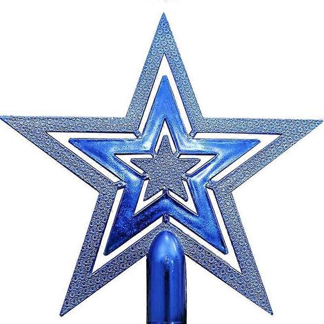 Étoile de Noël de 20 cm pour sapin, décoration festive (couleur aléatoire)-Blue