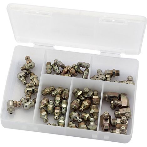 Draper 43961 - Pack of 50 Assorted BSPT Grease Nipples for Mechanical and Automotive Applications