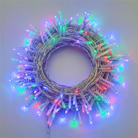 SERIE LUCI LED 360 led multicolor cavo trasparente esterni  25.7+4 METRi - albero di natale natalizie