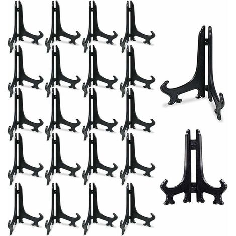 5 inch Plastique Transparent Chevalets 20 PCS Plastique Noir Chevalets Supports D'assiette pour Les Mariages. Décoration de La Maison. Anniversaires. des Tables