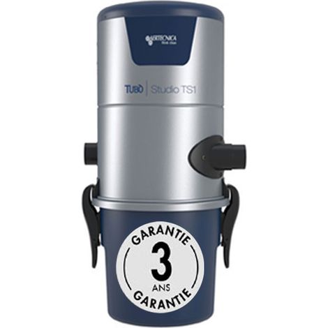 Atepac – Centrale d'aspiration AERTECNICA TS1 – Surface jusqu'à 250 m2 – Moteur thru-flow 1260W – Débit d'air 207m3/h – Dépression 270 mbar