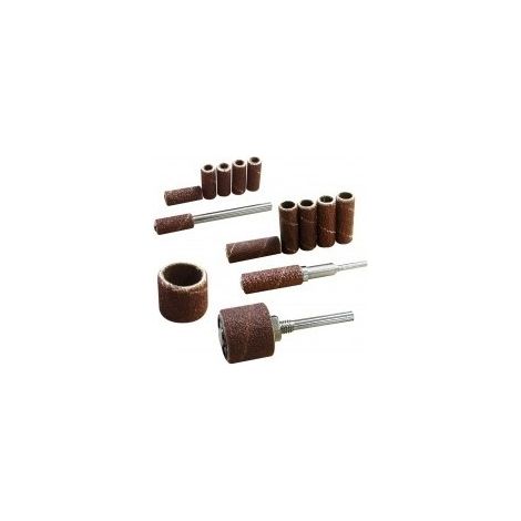 MAXICRAFT 6 tambours abrasifs haute qualité Ø 15 mm + support