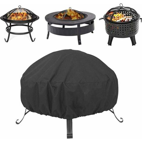Housses pour Braséro Rond Housse de Barbecue Heavy Duty 210D Oxford Tissu Imperméable Coupe-Vent Anti-UV Housse de Chauffage de Jardin extérieur (L: 122 45 cm) (1/5)