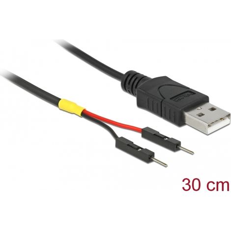 Delock Cable de alimentación USB Tipo-A a 2 x cabezal con pines separado macho de energÃa de 30 cm