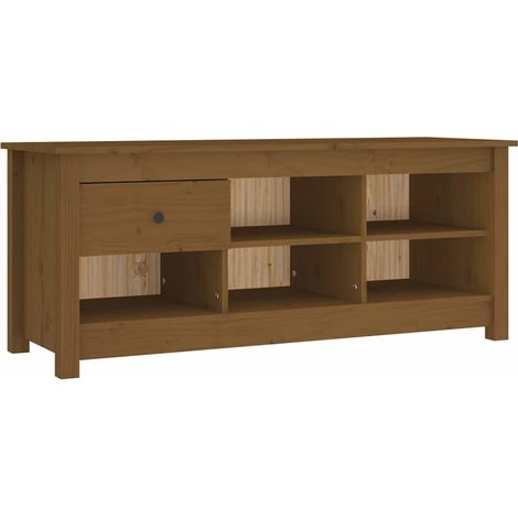 Maison Exclusive - Zapatero madera maciza pino marrón miel 110x38 (1/5)
