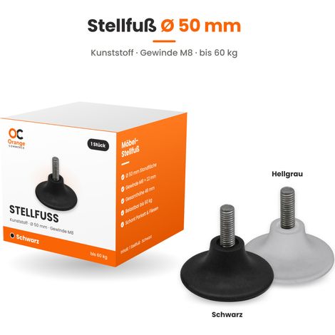 Ø 50 mm M8 Kunststoff Stellfuß Stellfüße Möbelfuß Möbelfüße Tisch Möbel Fuß Schwarz (1/5)