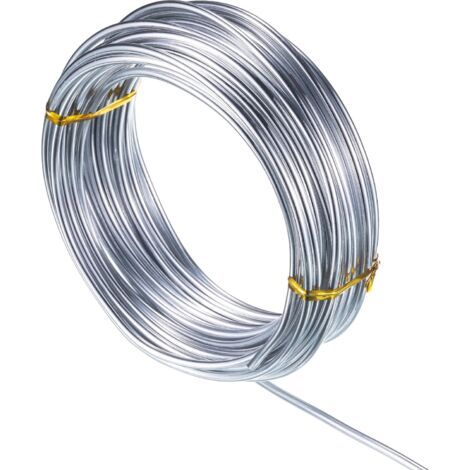 royaluxe-Fil d'aluminium pour la sculpture d'armatures, fil d'aluminium pliable pour la fabrication de bijoux (1 rouleau, argent, 10 m x 3 mm)