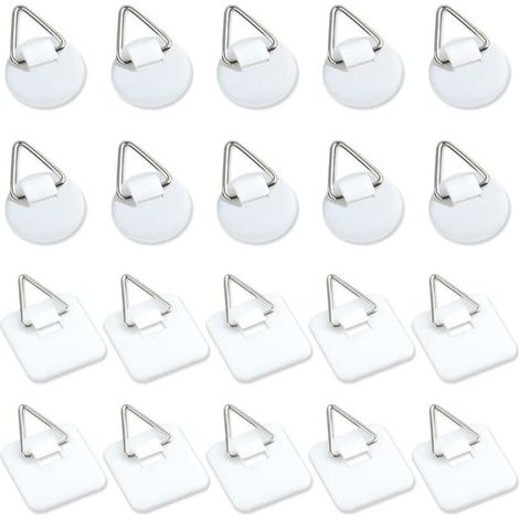 Lot de 50 supports adhésifs invisibles de 2,5 cm, supports verticaux adhésifs pour plaques murales, plaques murales pour assiettes, tableaux, art décoratif (blanc)