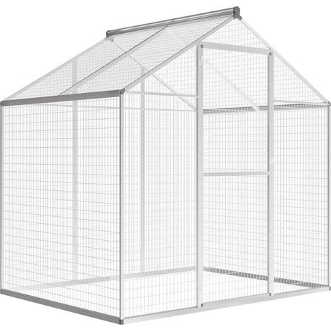vidaXL Pajarera de exterior de aluminio 178x122x194 cm (1/5)