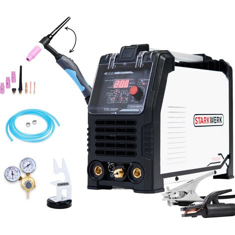 Starkwerk Schweißgerät 2 in 1 Kombi TIG-WIG / MMA E-Hand HF-Zündung Puls 200 Ampere