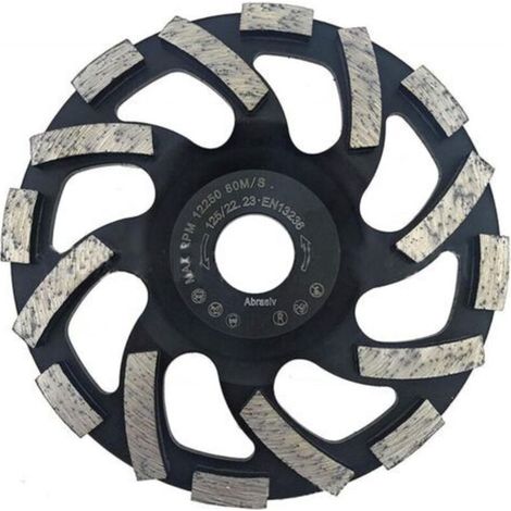 Disque diamant pour meuleuse 125mm – Meule à béton à double rangée – Pour polissage et nettoyage béton, marbre, granit – Utilisation humide et sèche
