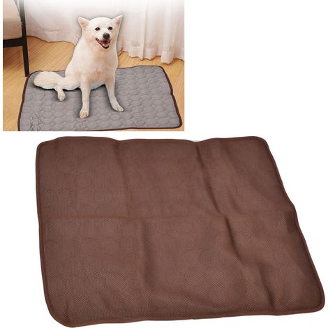 Tapis d'été rafraîchissant en soie glacée pour chiens et chats, coussin pour chien, marron XXL (1/5)