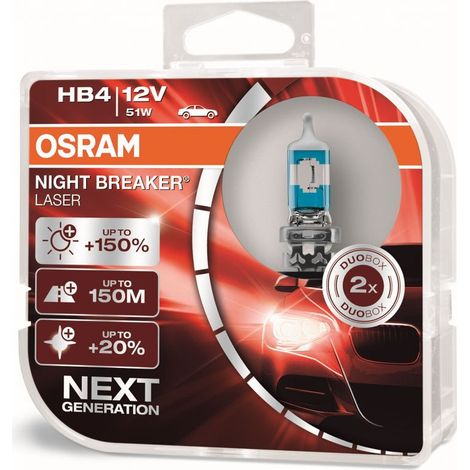 Kit 2 Ampoules Halogène auto Osram NIGHT BREAKER® LASER HB4 12V 9006NL-HCB (1/7)