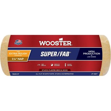 Wooster Super Fab 1.25" Nap Extra Rough Paint Roller Sleeve - 9 Inch