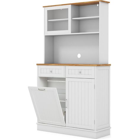 Armario basculante para contenedores de 100 x 34 x 172 cm con armario y cajones diseño moderno y práctico en MDF blanco 200017017