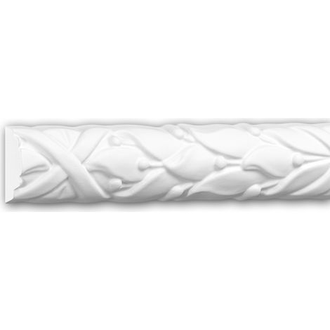 Moldura para pared 151352F Profhome Perfil de estuco Moldura flexible Moldura decorativa estilo Rócoco Barroco blanco 2 m