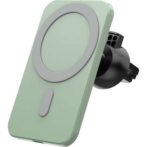 Chargeur de voiture magnétique sans fil 15 W compatible avec iPhone 12/13/14 Pro/Pro Max/mini/14 Plus, Samsung Galaxy S6/S7/S8/S9/S10