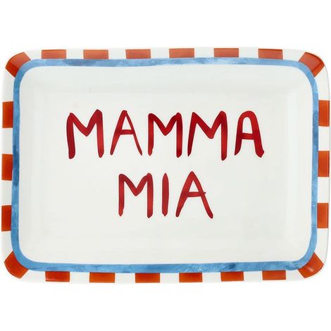 Tognana Piatto Rettangolare Mamma Mia 23 x 16 Cm Viva L'Italia New Bone China Multicolor (1/2)
