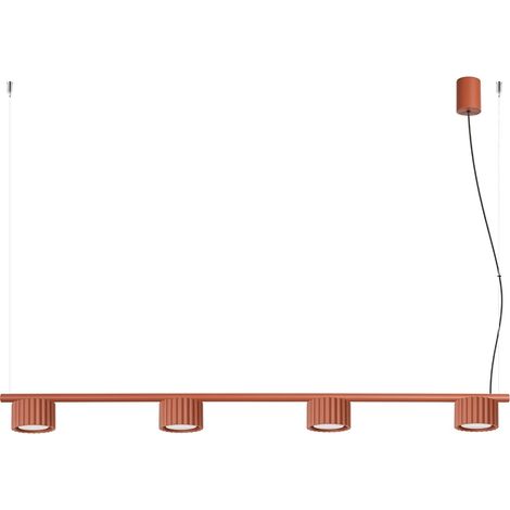 Lampadari AURA ocra rossa 122x208x10cm Alluminio Sollux (1/5)