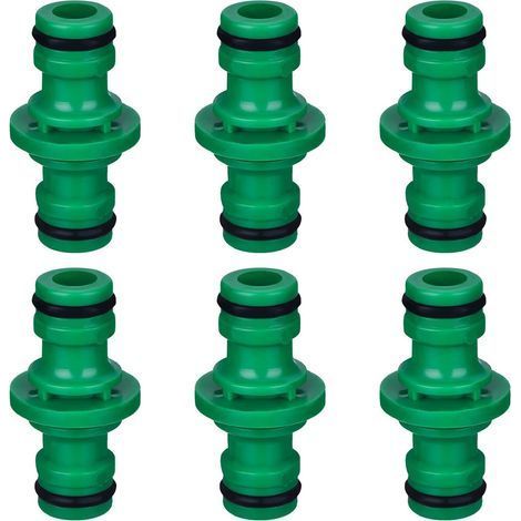 Double male connectors for garden hose (green), robust and durable, perfect for quick connections. (1/5)